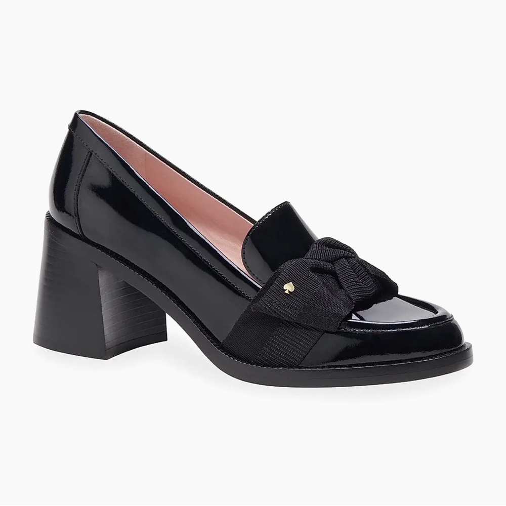 Kate Spade Black Block Heel Loafers
